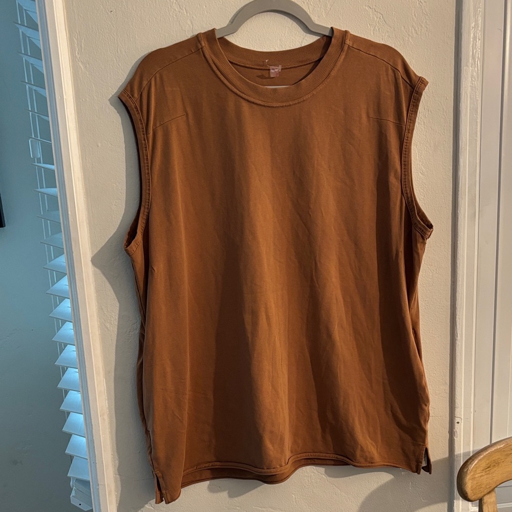 Free People Movement tunic tank Sleeveless Brown Top with pockets